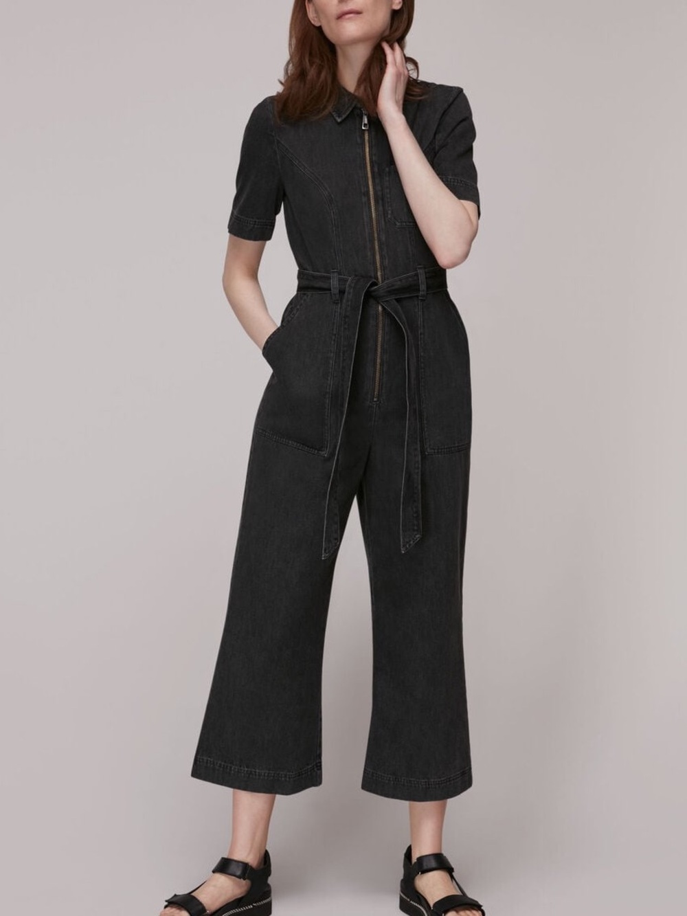 NWT En Saison Aaliyah Black Denim Jumpsuit - Size Small - Picture 6 of 12